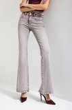 Kadın Taş Rengi 4s6-158 Flare Fit Esnek Kumaş Düşük Bel Denim Jean