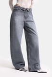 Kadın Koyu Gri 2w6-125 Straight Fit Kemer Detaylı Denim Jean