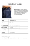 Kadın İndigo Selvedge 7s6-50 Mega Balon Fit %100 Koton Denim Jean