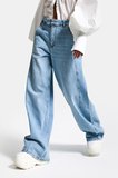 Kadın Ice 4s6-3 Barrel Yüksek Bel Fit Süper Bol Kesim Kemer Detaylı Tasarım Denim Jean