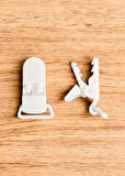 Pamuk Müslin Bebek Emzik Askısı - 1 Plastik Klips, Kolay Açılır Emzik Tutacağı / Zinciri | 2x25 cm