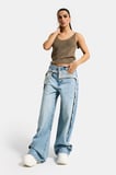 Kadın T.Kot Rengi 12s6-32 Süper Baggy Fit Özel Tasarım Denim Jean