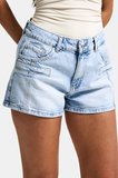 Kadın Ice Renk 4s6-3 Mom Fit Cep Detaylı Komfort Kumaş Denim Şort