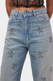 Kadın T.Kot Rengi T-4s6-32 Straight Fit Parlak Taşlı Özel Tasarım Denim Jean