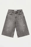 Kadın Füme 12s6-13 Baggy Fit Maxi Denim Tasarım Bermuda Şort