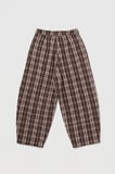 Kadın Kahve Ekose s6-14 Skater Fit Bol Kesim Pantolon