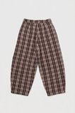 Kadın Kahve Ekose s6-14 Skater Fit Bol Kesim Pantolon