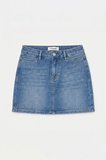 Kadın Mavi 2s6-4 Straight Mini Esnek Kumaş Denim Etek