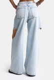 Kadın Ice T-12s6-3 Süper Baggy Fit Kalp Detaylı Tasarım Denim Jean