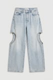 Kadın Ice T-12s6-3 Süper Baggy Fit Kalp Detaylı Tasarım Denim Jean