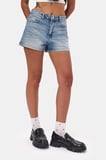 Kadın Mavi 4s6-32 Mom Mini Fit Denim Şort