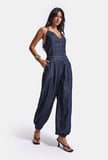 Kadın 7w6-50 Boyundan Askılı %100 Koton Denim Tulum