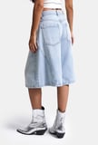 Kadın Kot Rengi 4s6-3 Süper Baggy Fit Maxi Bermuda Tasarım Denim Jort