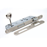 Lusso İnox Kare Rozetli Oda Kapı Kolu ve 40X23mm Saten Oda Gömme Kilit Set