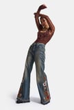 Kadın Tint 4w6-8 Flare Fit Komfort Kumaş Nakış Tasarım Denim Jean