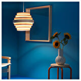 Sarkıt lamba abajur başlığı, ağartılmış meşe kaplama, 40 cm