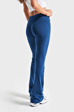 Kadın İndigo Renk s5-53 Slim Fit Süper Esnek Kumaş Flare Fit Pantolon