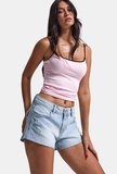 Kadın Ice 12s6-3 Mini Mom Arkadan Cepli %100 Koton Denim Şort