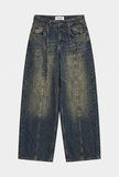 Kadın Tint Kot Rengi 2w6-11 Baggy Kemerli Orta Bel Denim Jean
