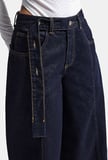 Kadın İndigo Selvedge 7w6-50 Barrel Fit Kemer Detaylı Denim Jean