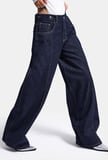 Kadın İndigo Selvedge 7w6-50 Barrel Fit Kemer Detaylı Denim Jean