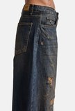 Kadın T.Kot Rengi 10w6-8 Palazzo Fit Süper Bol Kesim Denim Jean