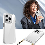 Apple iPhone 15 Pro Uyumlu Kılıf Askı Aparatlı İp Takılabilen (ip üründe yoktur) Telefon Kılıfı