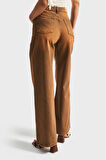 Kadın Kahverengi Olea 2w5-135 Wide Leg Fit %100 Koton İç Boy 80cm Denim Jean
