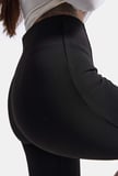 Kadın Siyah w6-1 Capri Leggings Esnek Kumaş Capri Pantolon