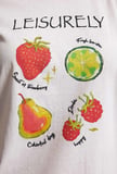 Kadın Beyaz Meyve Baskılı Bol Kesim Tasarım T-Shirt