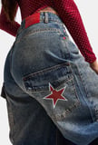 Kadın 2w6-8 Süper Baggy Özel Tasarım Jean