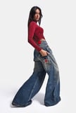 Kadın 2w6-8 Süper Baggy Özel Tasarım Jean