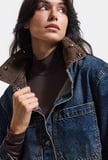 Kadın T-2w6-8 Kemer Boy Aksesuar Detaylı Tasarım Denim Ceket