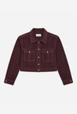 Kadın Bordo w6-52 Boxy Fit Pürüzsüz Velvet Kadife Kumaş Tasarım Ceket