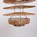 Bambu & Rattan Salon Yatak Odası, Mutfak Konik Dekoratif Sarkıt Avize, Tasarım Aydınlatma 60x80cm