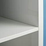 Açık raf ünitesi, parlak cila beyaz-siyah, 77x164 cm