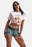 Kadın Kot Rengi Mini Kemer Dahil Özel Tasarım Denim Şort