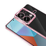 Xiaomi Redmi Note 13 Pro 4G Uyumlu Kılıf Şeffaf Logo Gösteren Parlak Renkli Kenarlı Kapak