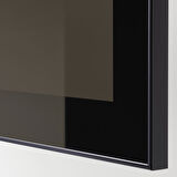 Tv sehpası, venge-füme cam, 180x42x38 cm, GLASSVIK