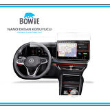Wolksvagen tayron navigasyon ve hayalet ekran için HD ekran koruyucu 2 li set nano tempered film