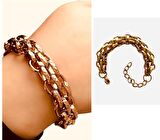 1. Sınıf Çelik Klasik Model Rosegold Renk Kalın Şık Bileklik