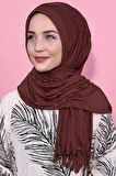 Pliseli Hijab Şal Kiremit - Taba