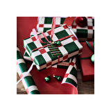 Hediye paketi kağıdı, kırmızı-yeşil, 3x0.7 m/2.10 m²