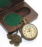 Ahşap Kutulu Pirinç Köstekli Saat Model 6 