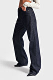 Kadın Koyu Kot Rengi Straight Fit %100 Koton Su Yıkama Denim