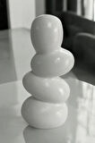 Taş Yığın Vazosu El Yapımı Minimalist Bohem Tarz İskandinav 14x6x4cm