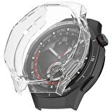 Huawei Watch Gt5 Pro 46mm için lazer silikon full kaplama kılıf bumper kılıf ŞEFFAF