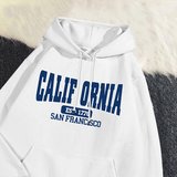 Sonbahar Kış Bayan Kapüşonlular California Est 1776 San Francisco Baskılı Kazak Sıcak Polar R