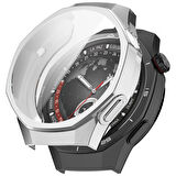 Huawei Watch Gt5 Pro 46mm için lazer silikon full kaplama kılıf bumper kılıf GRİ