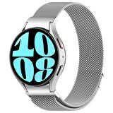 Samsung Galaxy Watch 6 Classic 40mm ile Uyumlu Metal Tel-Örgü işlemeli Kordon